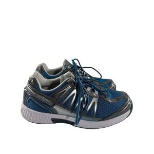 Orthofeet 674 Sprint Men's Blue Silver Athletic Walking Shoes Sneakers Size 10D